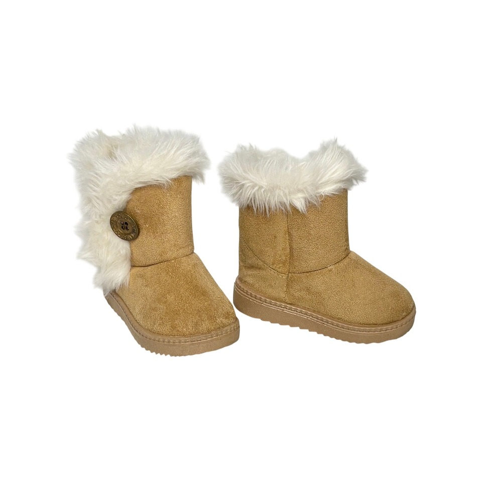 China Buttons Faux Suede Fur Lined Boots 6 Toddler Girls Winter Fall